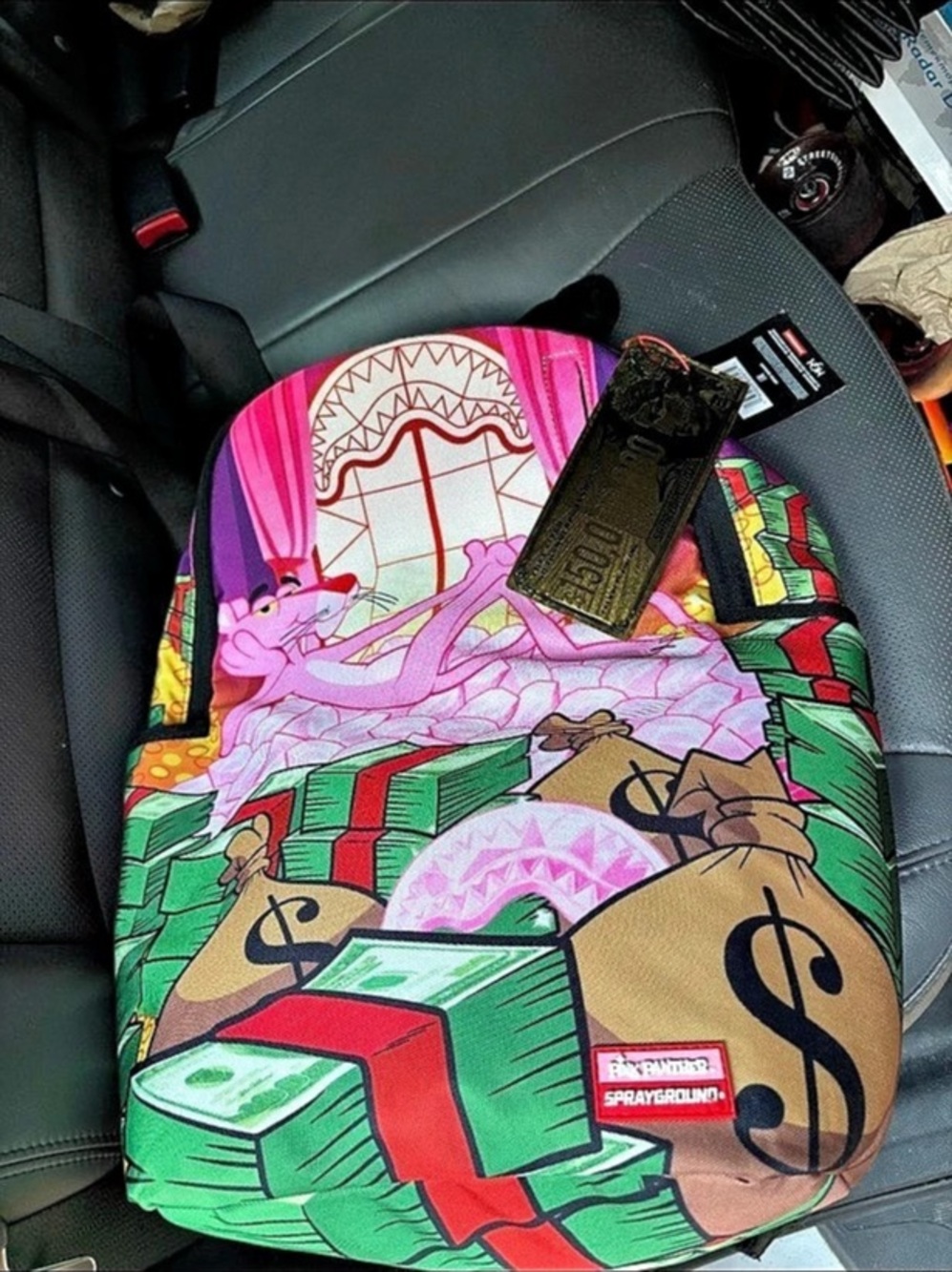 Sprayground Pink Panther Fortress Of Money-Tude Backpack Pink & Green